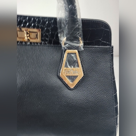 Bob Mackie Bradford Exchanges 2014 Black Leather Purse - Picture 5 of 12